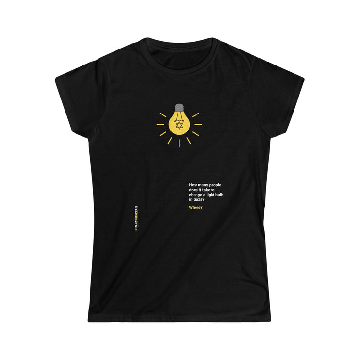 Printify T-Shirt Black / S "Light Bulb" Black Custom T-Shirt for Women
