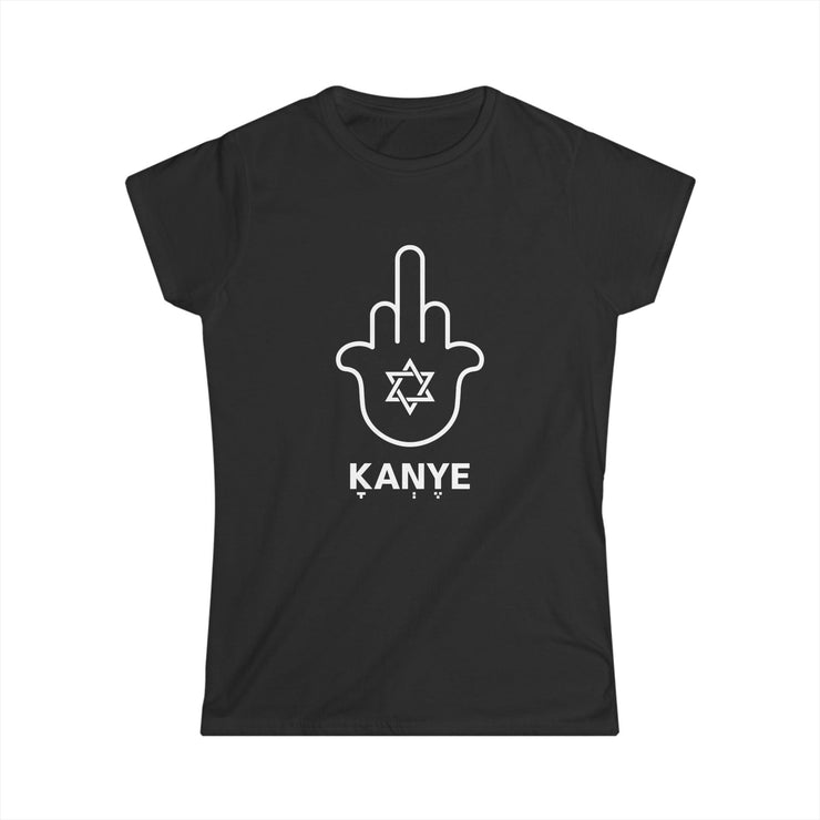 "FUCK KANYE HAMSA" Black Custom T-Shirt for Women