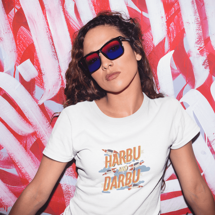 Printify T-Shirt "Harbu Darbu" White Custom T-Shirt for Women