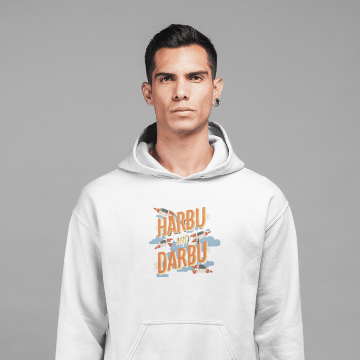 Printify Hoodie "Harbu Darbu" White Custom Unisex Hoodie