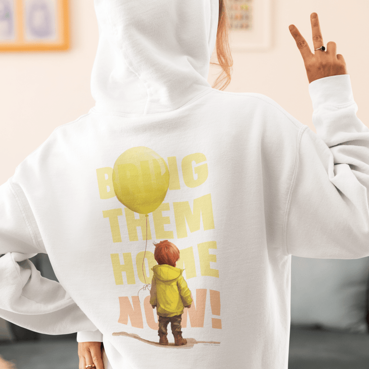 Printify Hoodie "Yellow Balloon" White Custom Unisex Hoodie