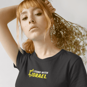 Printify T-Shirt "I Stand With Israel" Black Custom T-Shirt for Women