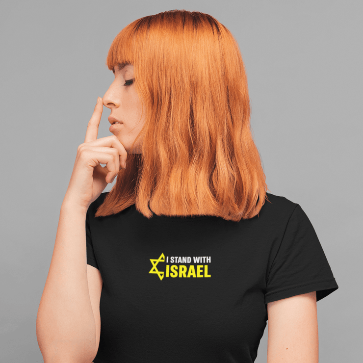 Printify T-Shirt "I Stand With Israel" Black Custom T-Shirt for Women