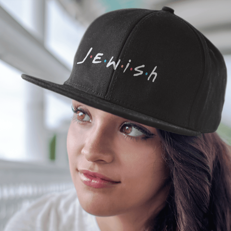 Designs by Royi Berkovitz  Jewish Black Unisex Flat Top Cap