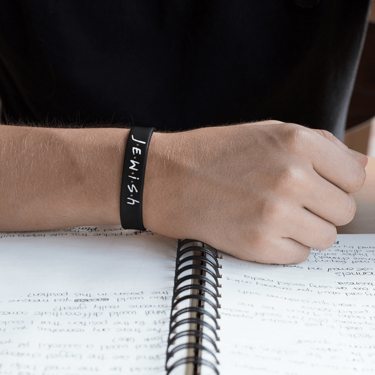 Designs by Royi Berkovitz "JEWISH" Black Wristbands