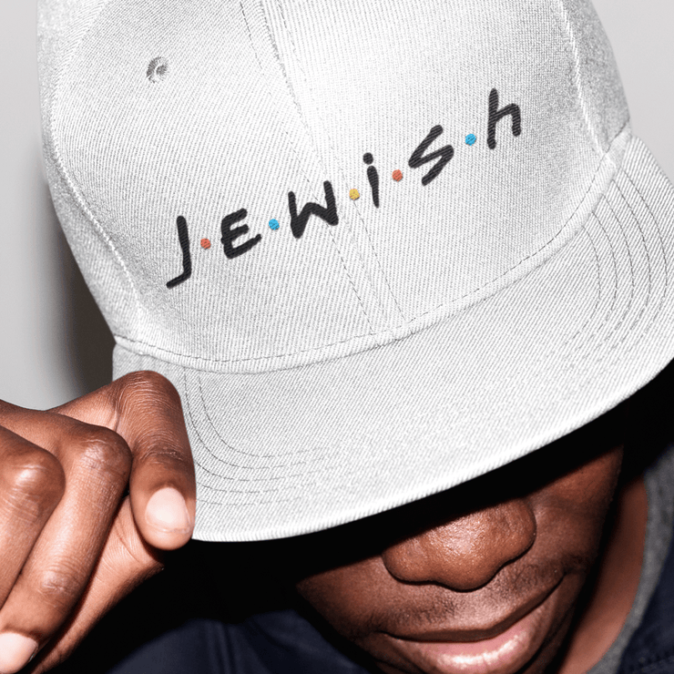 Designs by Royi Berkovitz  Jewish White Unisex Flat Top Cap