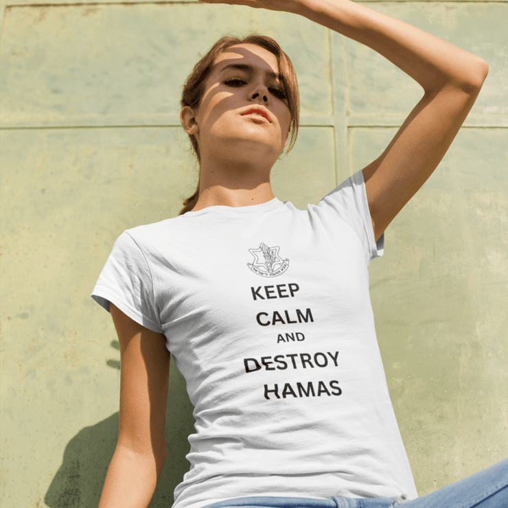 Printify T-Shirt "Keep Calm" White Custom T-Shirt for Women | Art by Ori Bejerano