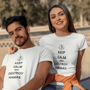 Printify T-Shirt "Keep Calm" White T-shirt for Men | Art by Ori Bejerano