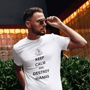 Printify T-Shirt "Keep Calm" White T-shirt for Men | Art by Ori Bejerano