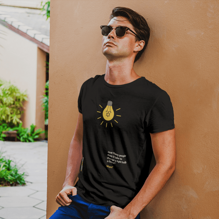 Printify T-Shirt "Light Bulb" Black T-shirt for Men