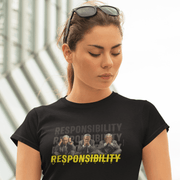 Printify T-Shirt "Responsibility" Black Custom T-Shirt for Women