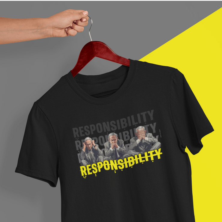 Printify T-Shirt "Responsibility" Black T-shirt for Men