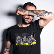 Printify T-Shirt "Responsibility" Black T-shirt for Men