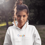 Printify Hoodie "Search Bar" White Custom Unisex Hoodie