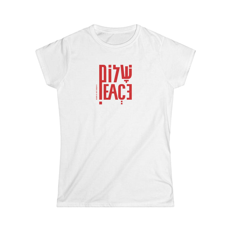 Printify T-Shirt White / S "Shalom"  White Custom T-Shirt for Women