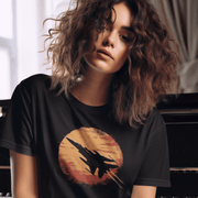 Printify T-Shirt "Sunset Fighter" Black Custom T-Shirt for Women