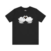 Printify T-Shirt Black / S "Swan Love" T-shirt for Men