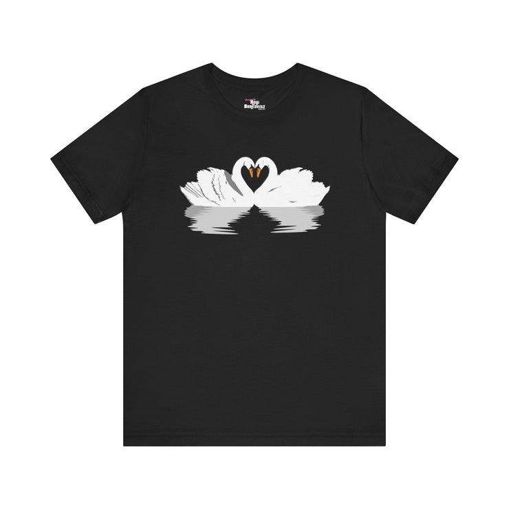 Printify T-Shirt Black / S "Swan Love" T-shirt for Men