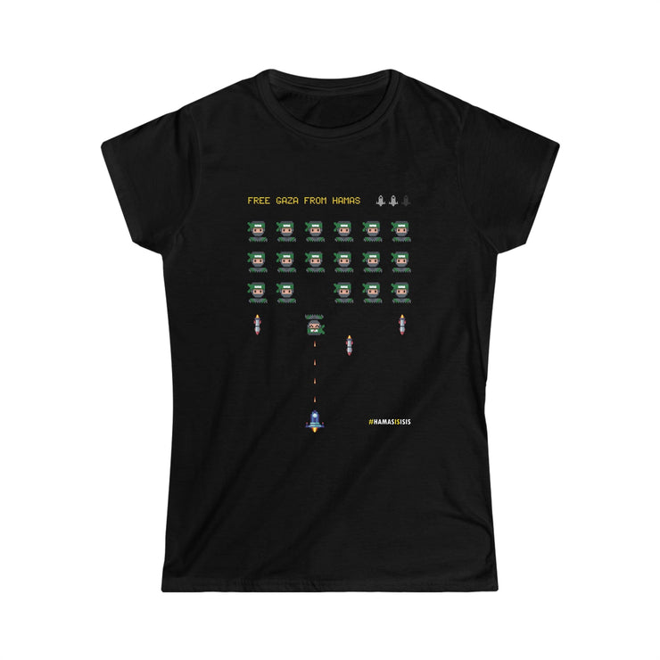 Printify T-Shirt Black / S "Gaza Invasion" Black Custom T-Shirt for Women