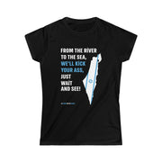 Printify T-Shirt Black / S "Kick Ass" Black Custom T-Shirt for Women