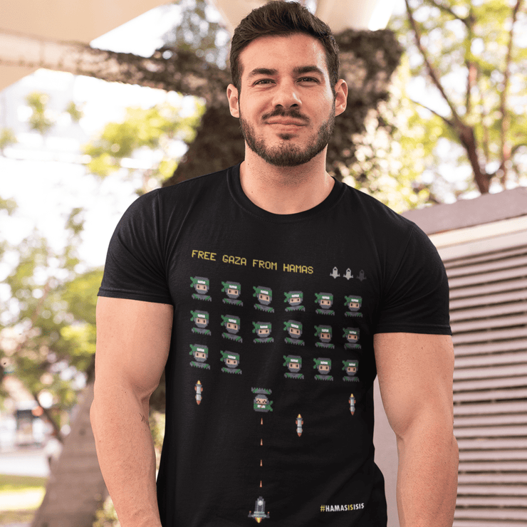 Printify T-Shirt "Gaza Invasion" Black T-shirt for Men