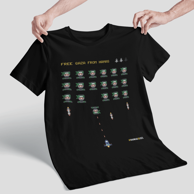 Printify T-Shirt "Gaza Invasion" Black T-shirt for Men