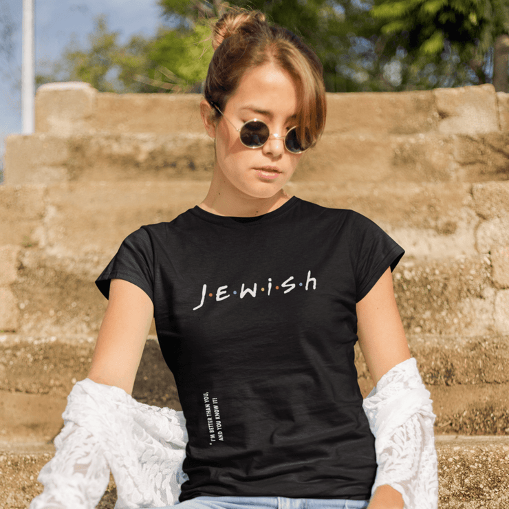 Printify T-Shirt "Jewish" Black Custom T-Shirt for Women