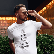 Printify T-Shirt "Keep Calm" White T-shirt for Men | Art by Ori Bejerano