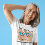 Printify T-Shirt "Kibbutz Grandmother" White Custom T-Shirt for Women | Art by Dana Barlev