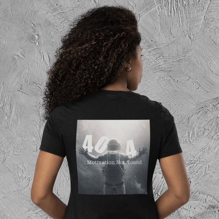 Printify T-Shirt "Motivation Not Found" Black Custom T-Shirt for Women  | Art by Noa Bar Lev