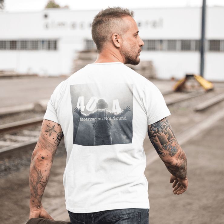 Printify T-Shirt "Motivation Not Found" White T-shirt for Men | Art by Noa Bar Lev