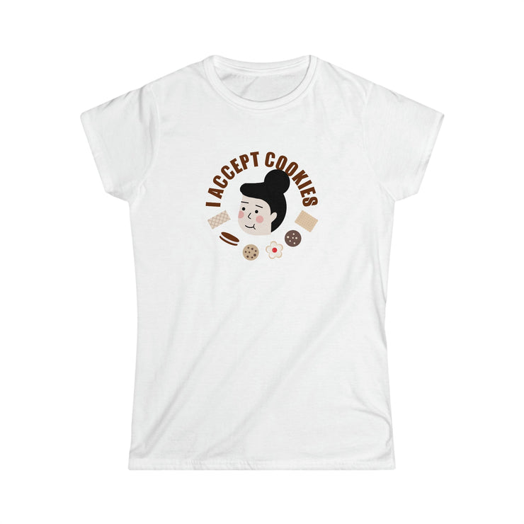 Printify T-Shirt White / S "Accept Cookies" White Custom T-Shirt for Women