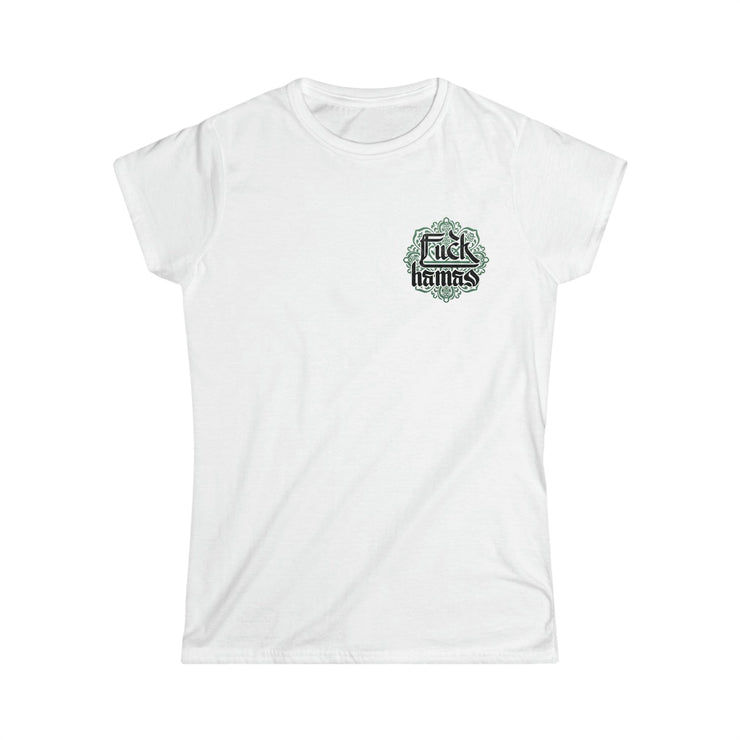 Printify T-Shirt White / S "Fuck Hamas Arabesque" White Custom T-Shirt for Women