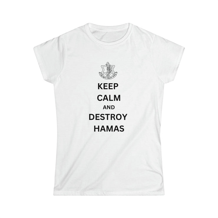 Printify T-Shirt White / S "Keep Calm" White Custom T-Shirt for Women | Art by Ori Bejerano