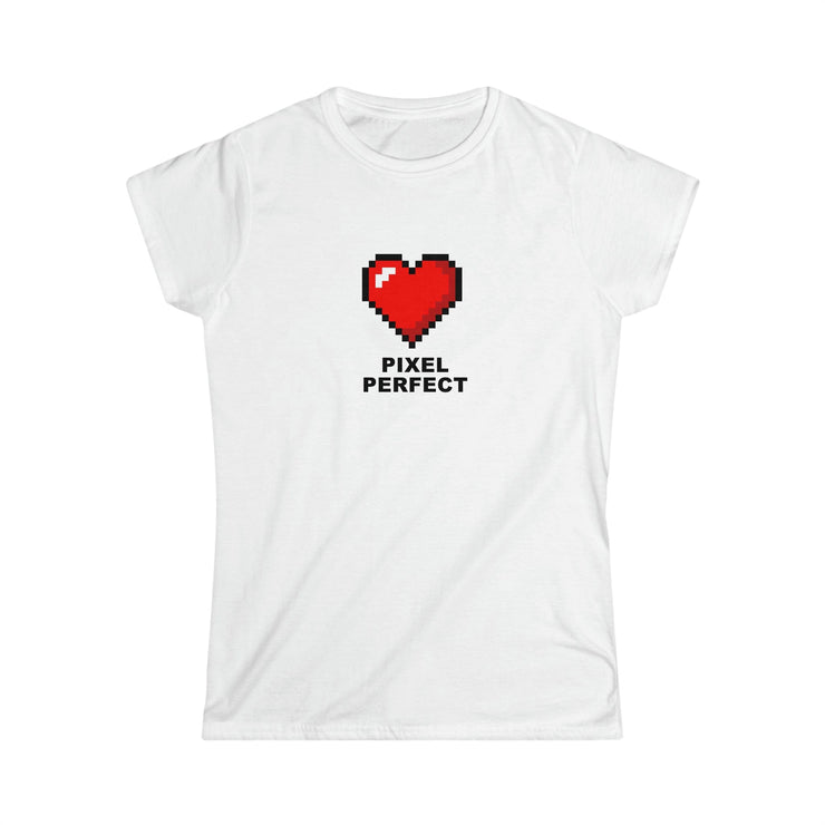 Printify T-Shirt White / S "Pixel Perfect" White Custom T-Shirt for Women  | Art by Noa Bar Lev