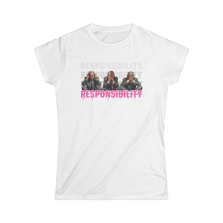 Printify T-Shirt White / S "Responsibility"  White Custom T-Shirt for Women