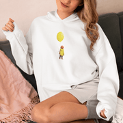 Printify Hoodie "Yellow Balloon" White Custom Unisex Hoodie