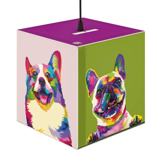 "Colorful Dogs" Cube Lamp - Awesome, custom designed T-shirts & Art  |  Designs by Royi .B. 