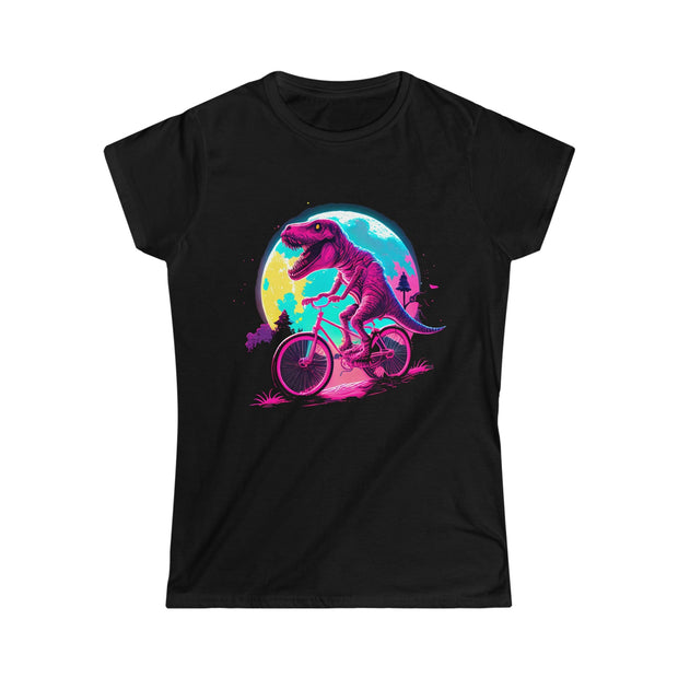 Printify T-Shirt Black / S "Jurassic Rider"  Custom T-Shirt for Women